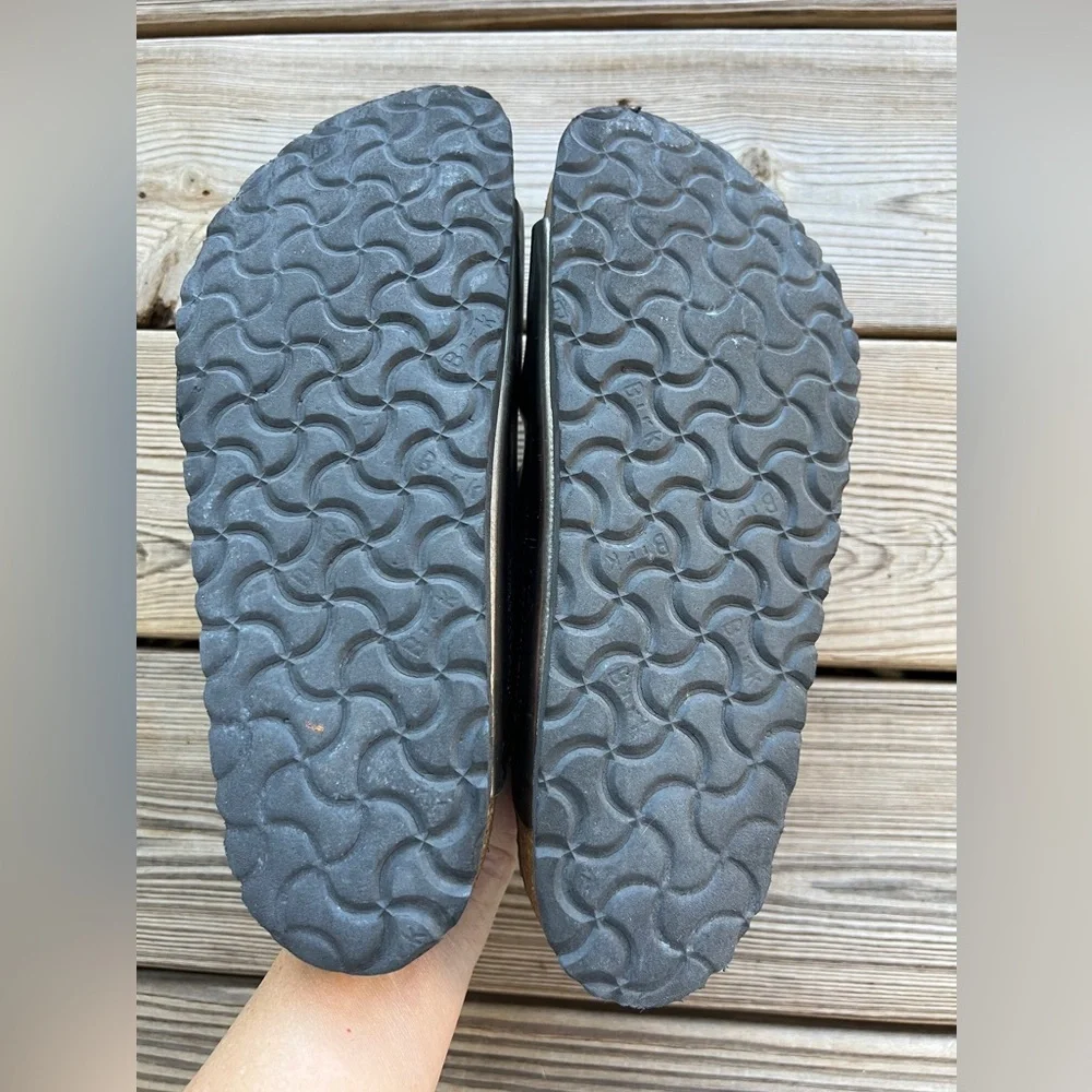 Birkenstock Arizona Soft Footbed Leather - Metallic Anthracite Sz 40 (M7 W9)
